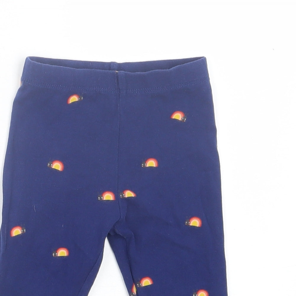 NEXT Girls Blue Geometric Cotton Capri Leggings Size 9-12 Months Pullover - Rainbows