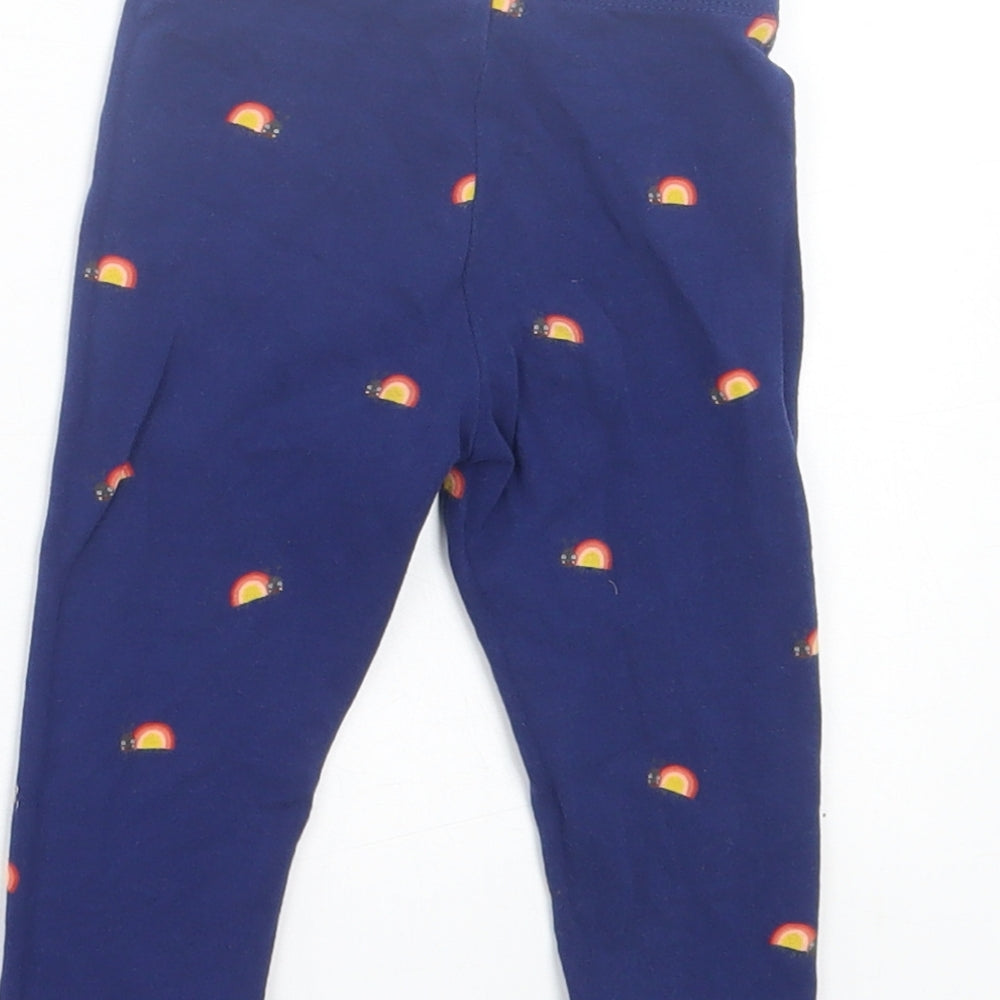 NEXT Girls Blue Geometric Cotton Capri Leggings Size 9-12 Months Pullover - Rainbows