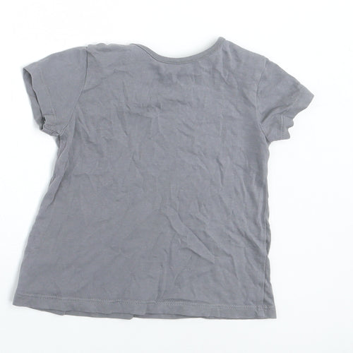 George Girls Grey Cotton Basic T-Shirt Size 9-12 Months Crew Neck Pullover - Im The Little Boss Around Here