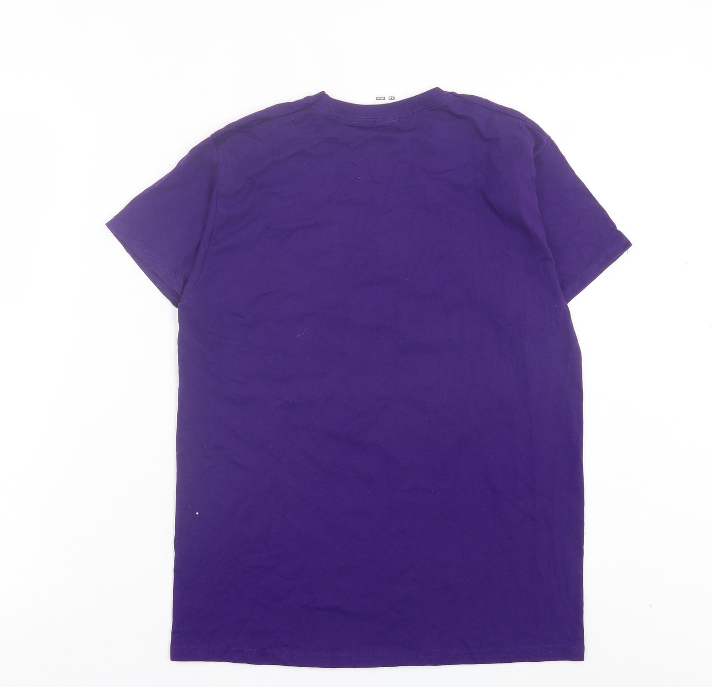 Fruit of the Loom Boys Purple Cotton Basic T-Shirt Size 12-13 Years Crew Neck Pullover - Charlie And The Chocolate Factory