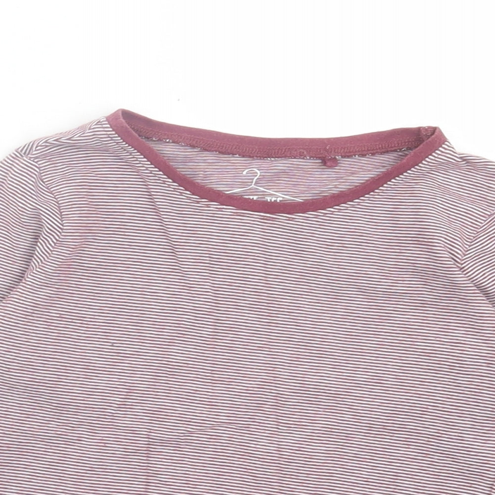 NEXT Boys Red Striped Cotton Basic Casual Size 2 Years Crew Neck Pullover