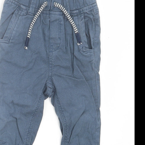 TU Boys Blue Cotton Capri Trousers Size 12-18 Months Drawstring