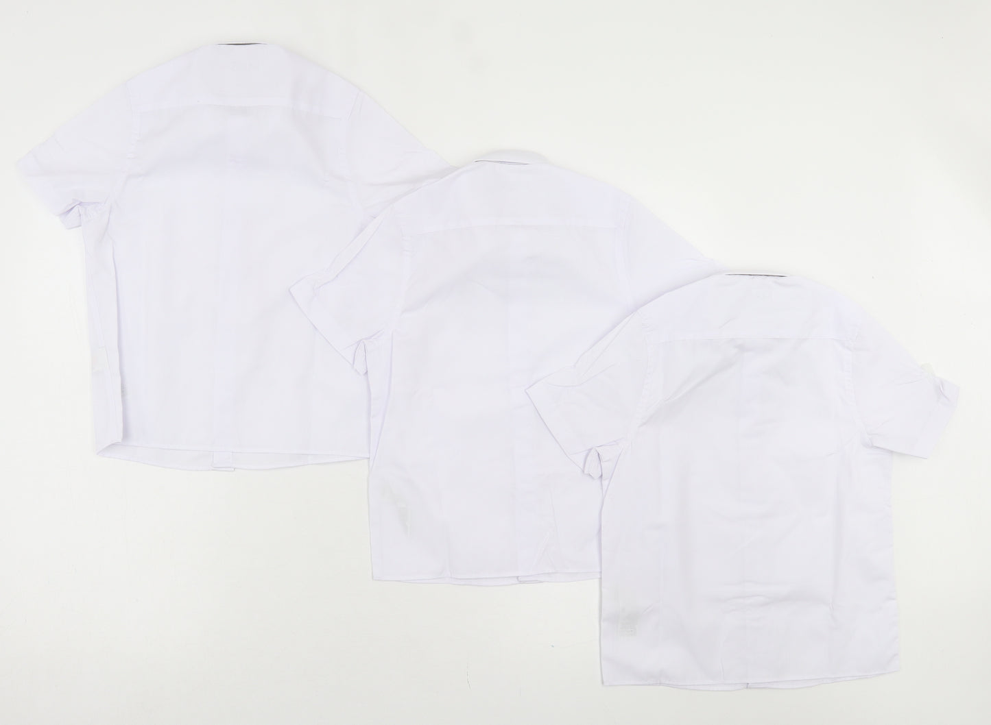 Marks and Spencer Boys White Cotton Basic Button-Up Size 5-6 Years Collared Button - School Wear