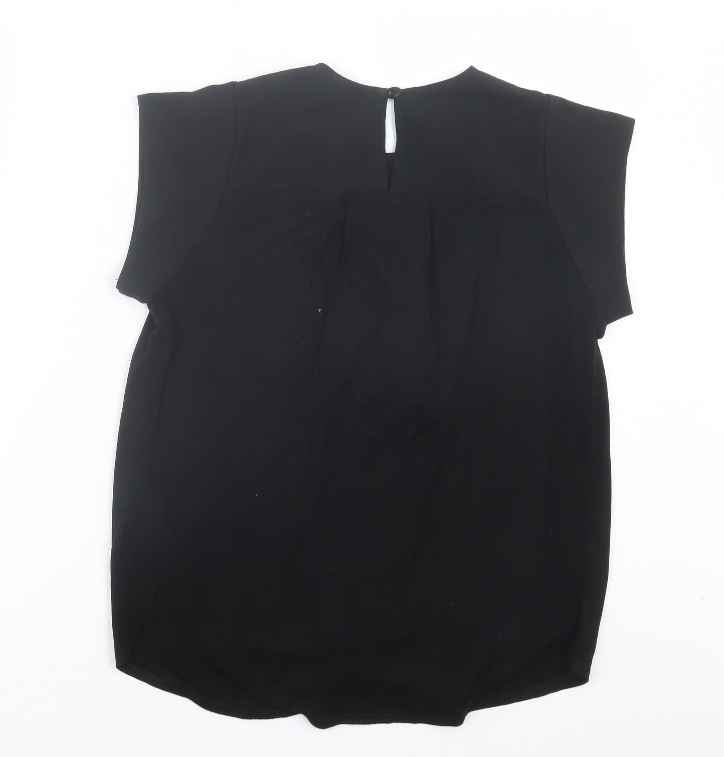 ASOS Womens Black Polyester Basic T-Shirt Size 8 Crew Neck