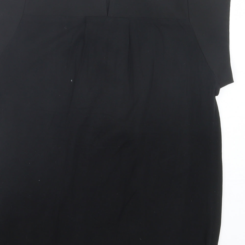 ASOS Womens Black Polyester Basic T-Shirt Size 8 Crew Neck