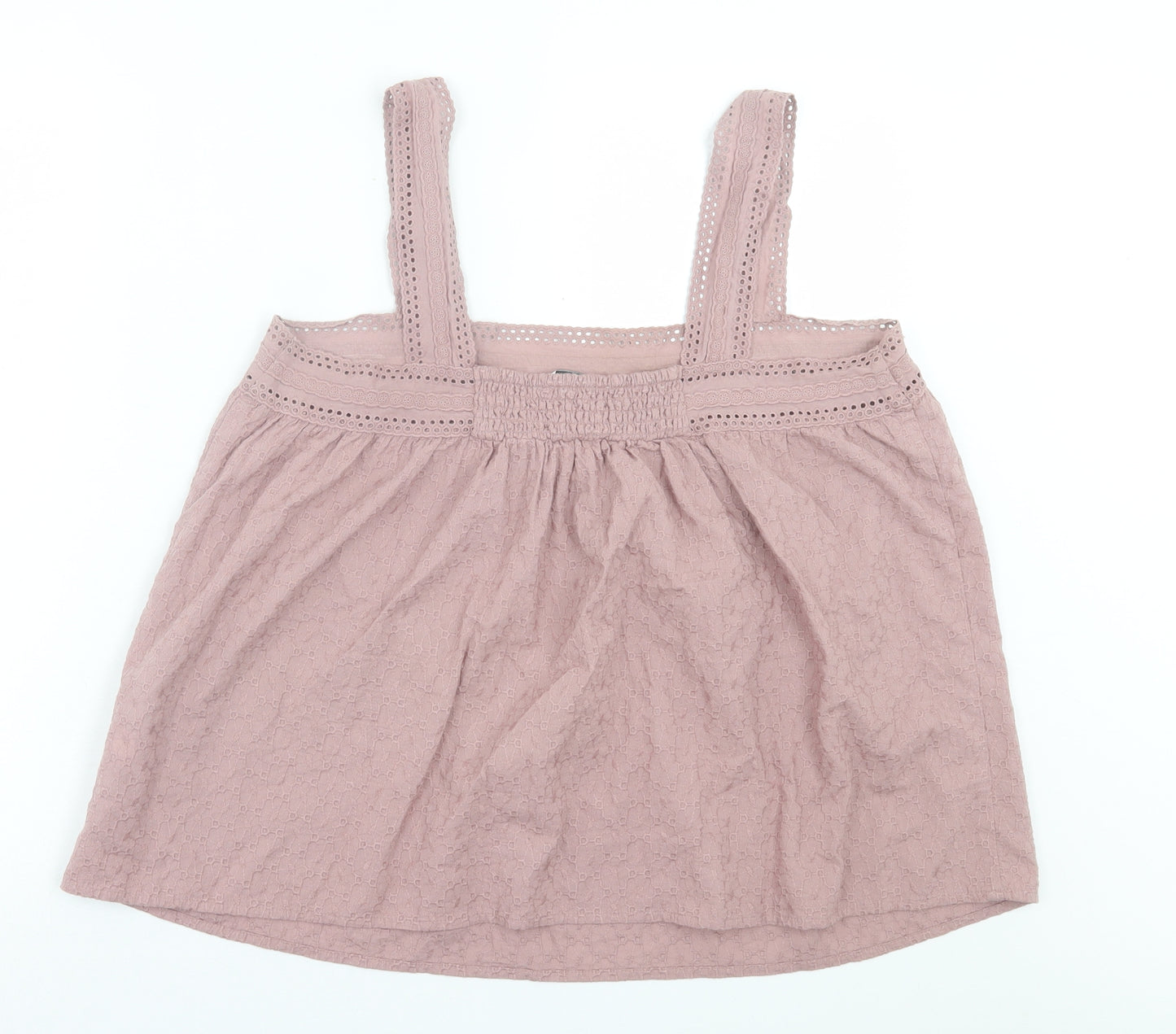 NEXT Womens Pink Floral Cotton Basic Tank Size 12 Square Neck