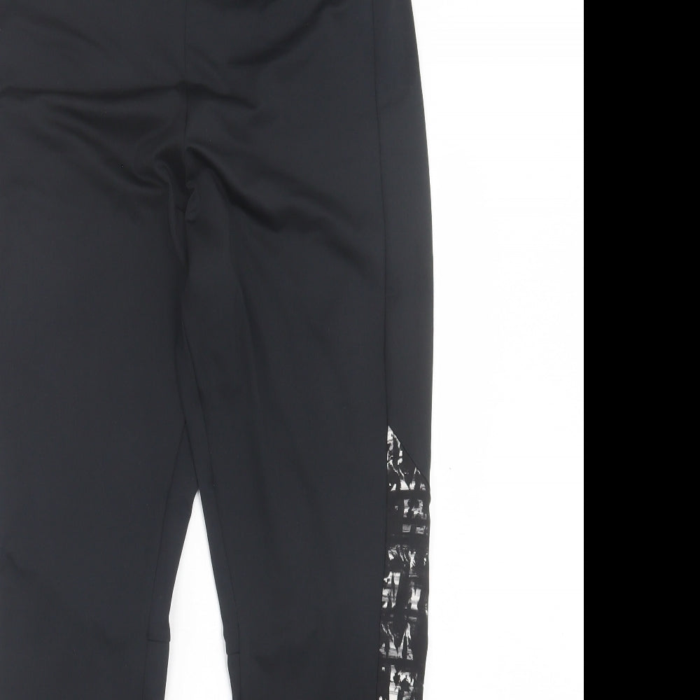 Dunnes Stores Womens Black Geometric Polyester Capri Leggings Size L L28 in Regular Pullover