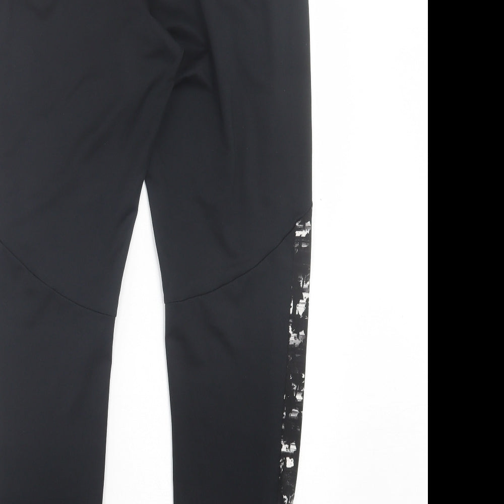 Dunnes Stores Womens Black Geometric Polyester Capri Leggings Size L L28 in Regular Pullover