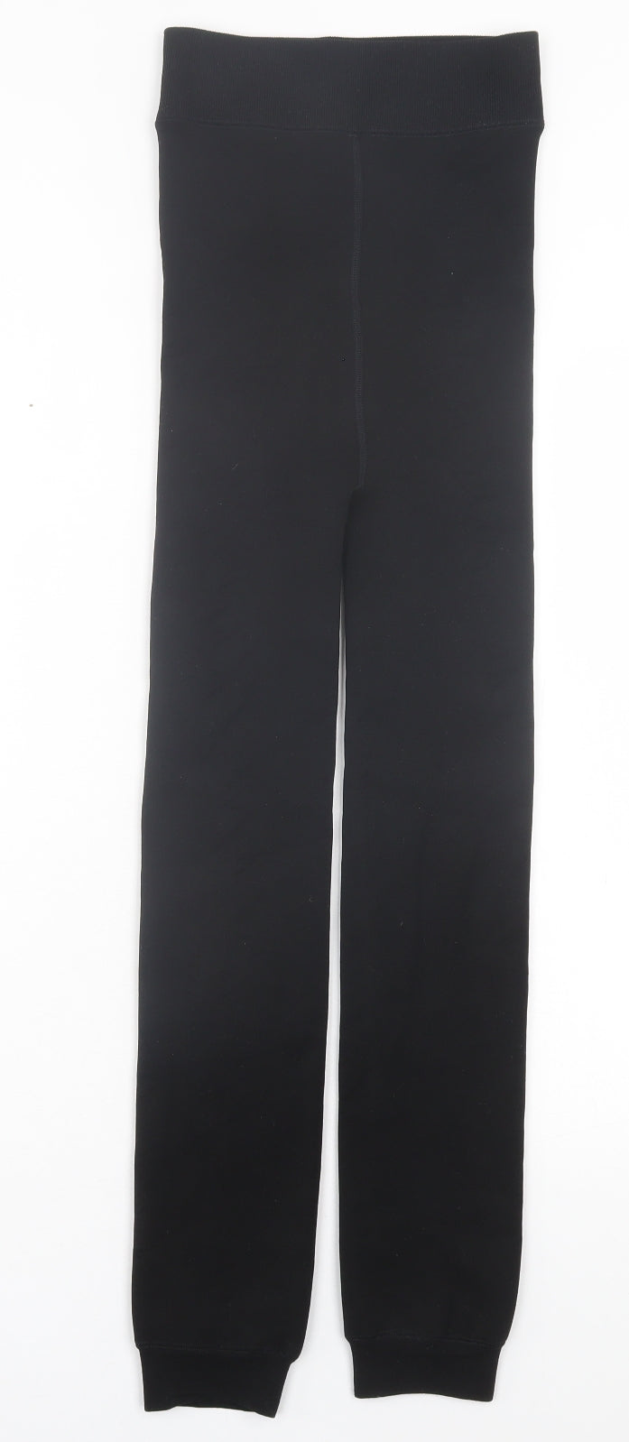 Preworn Womens Black Polyester Capri Leggings Size S L28 in - Fleece Lined