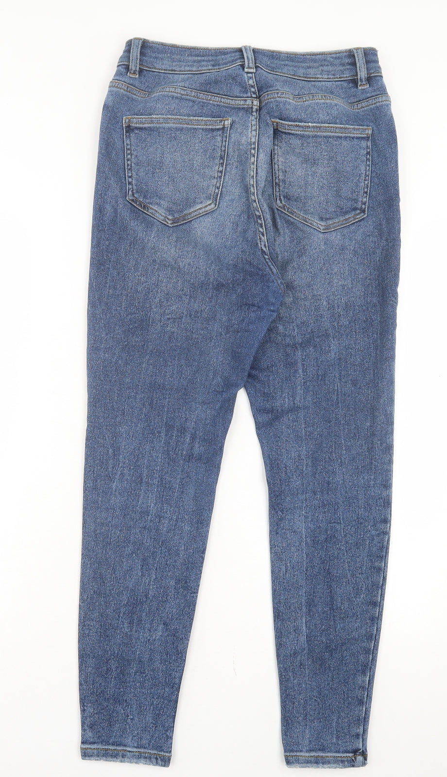 New Look Womens Blue Cotton Skinny Jeans Size 12 L26 in Regular Button