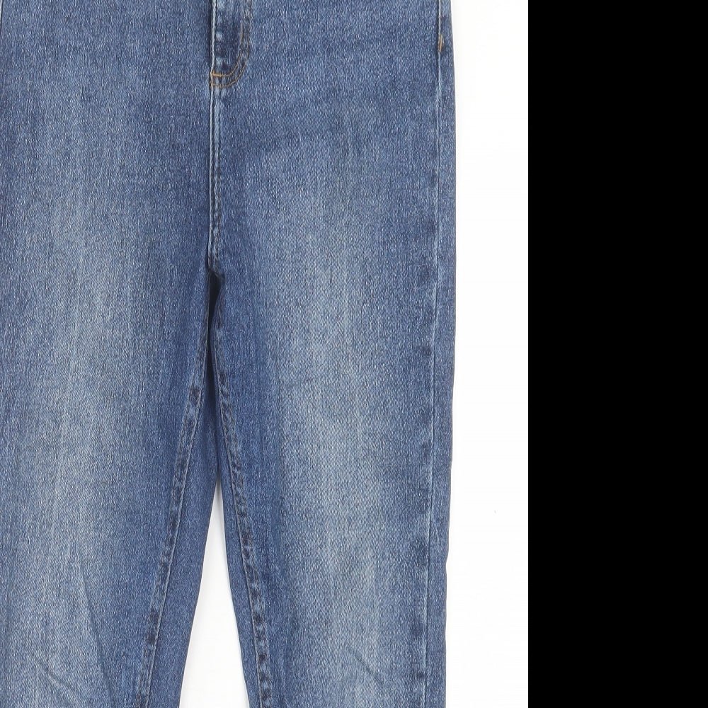 New Look Womens Blue Cotton Skinny Jeans Size 12 L26 in Regular Button