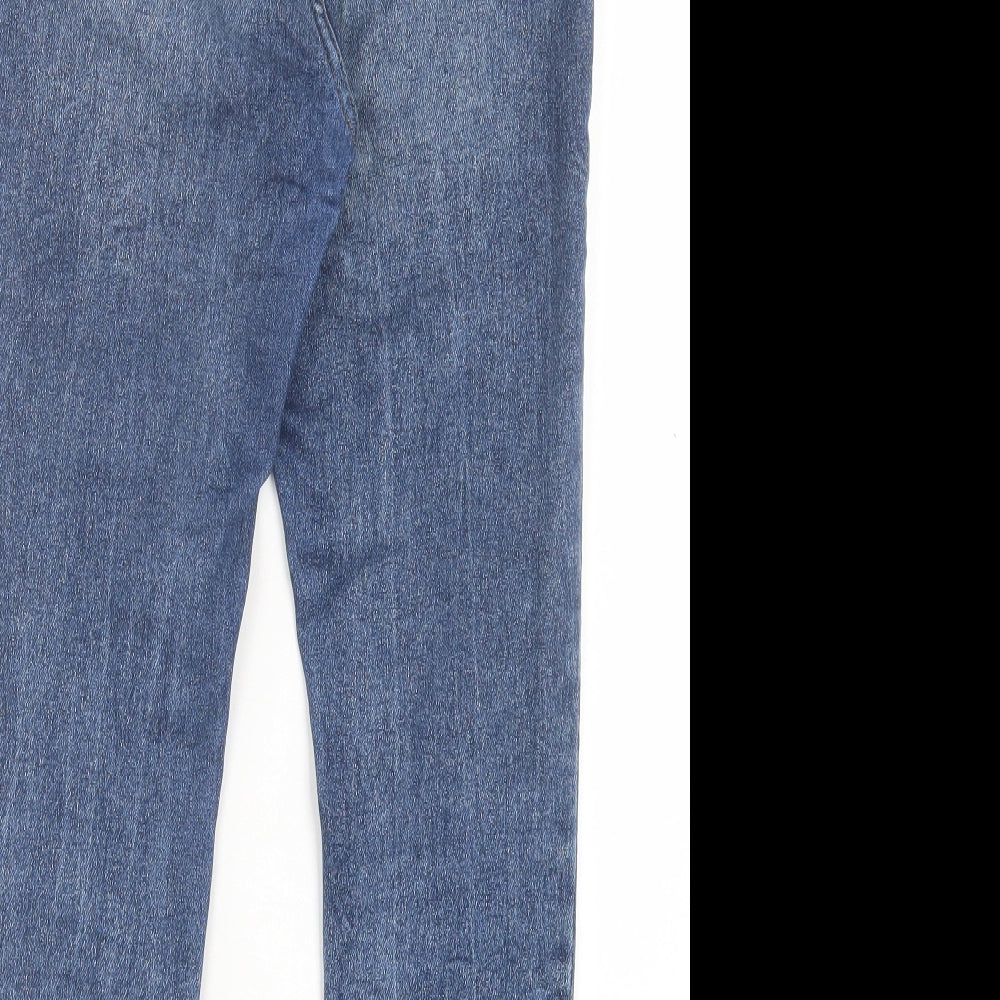 New Look Womens Blue Cotton Skinny Jeans Size 12 L26 in Regular Button