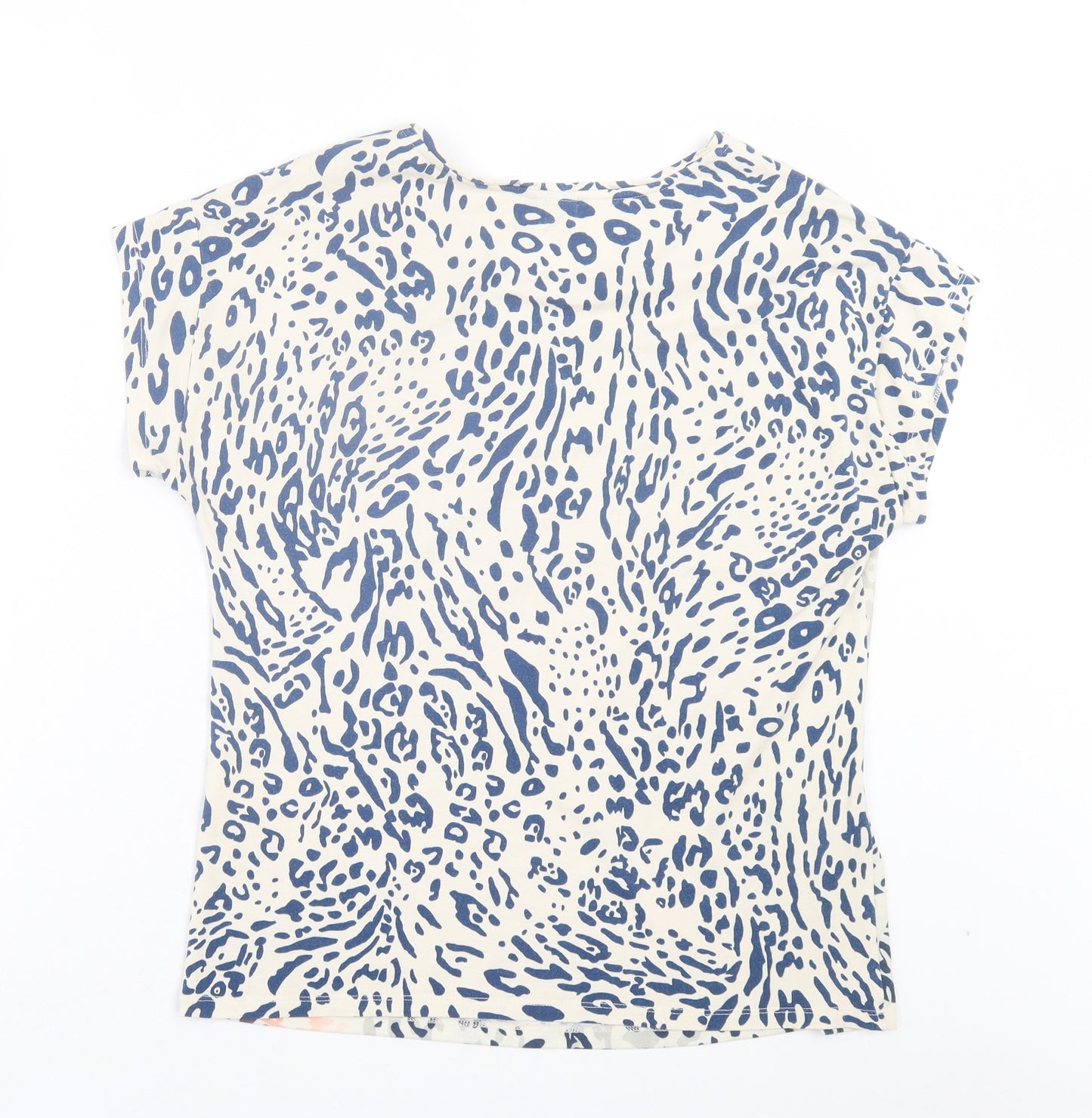 Barbara Lebek Womens Multicoloured Animal Print Polyester Basic T-Shirt Size S Crew Neck - Zebra/wild cats