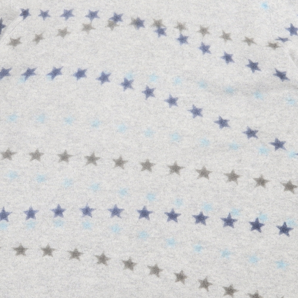 Charter Club Womens Grey Crew Neck Geometric Cashmere Pullover Jumper Size L - Star Pattern