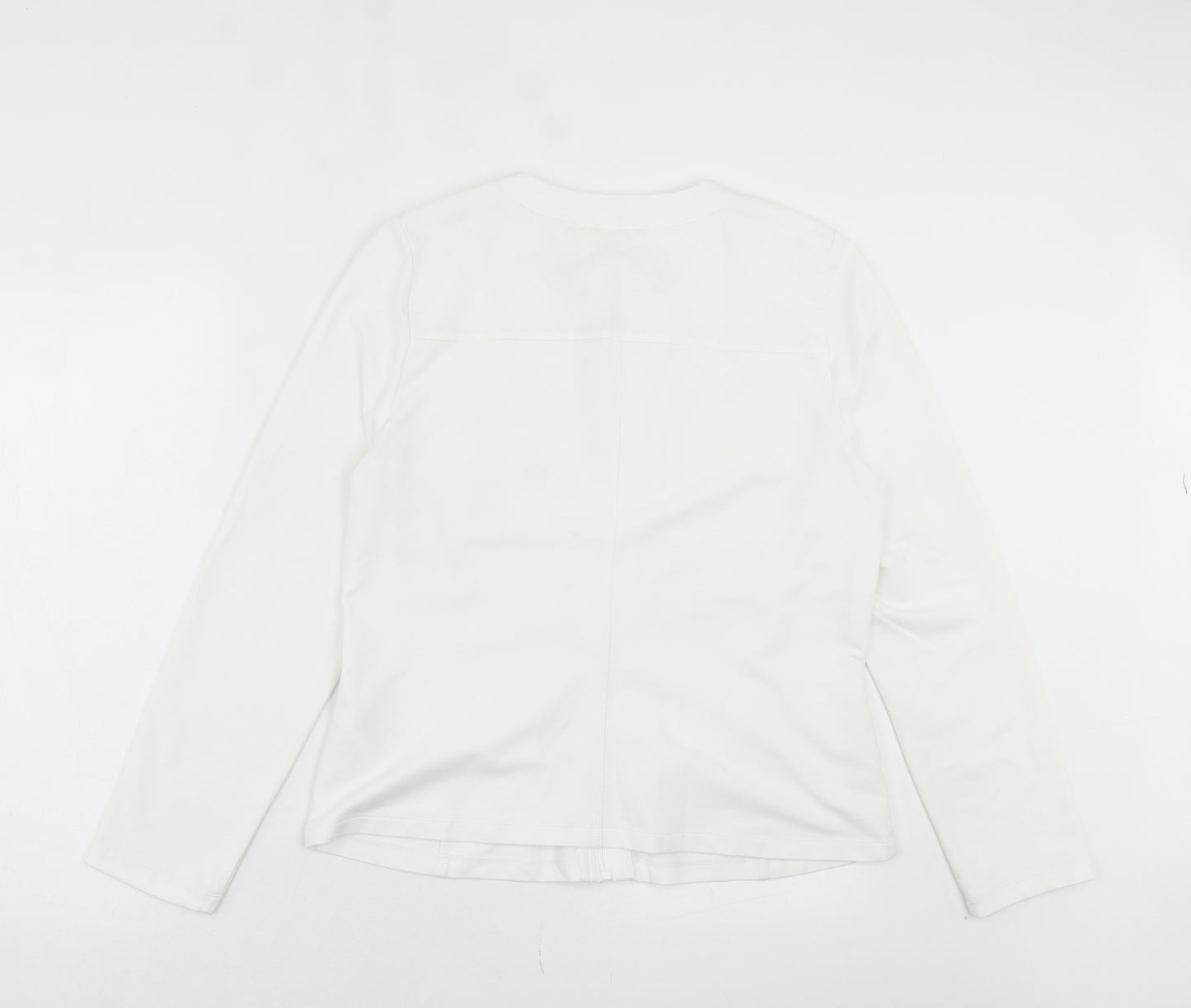 Olsen Womens White Jacket Size 14 Zip