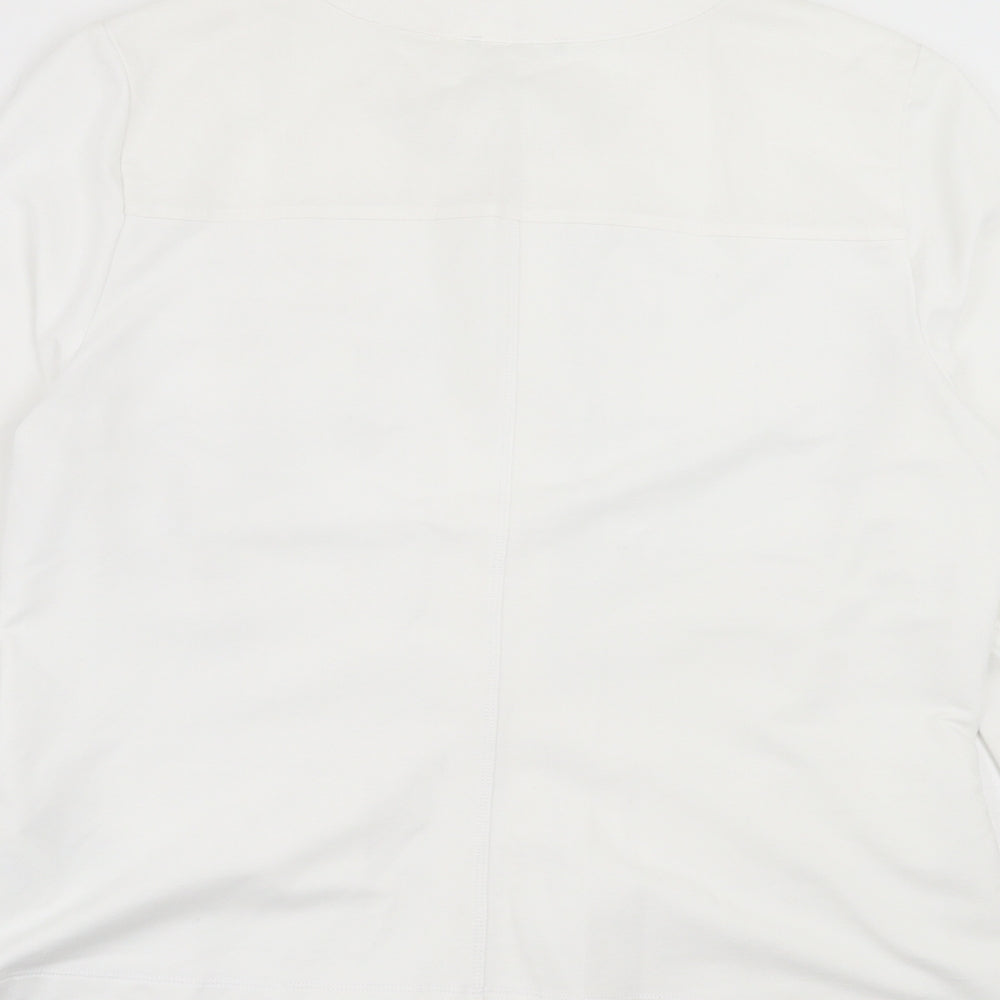 Olsen Womens White Jacket Size 14 Zip