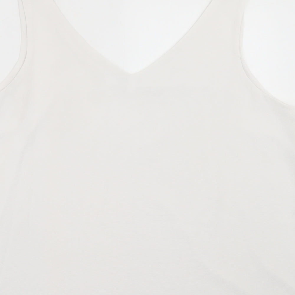 Gerard Womens White Polyester Basic Tank Size 18 V-Neck