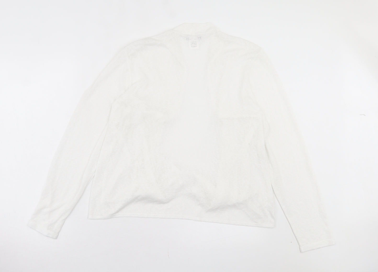 Kim&co Womens White V-Neck Viscose Cardigan Jumper Size XL