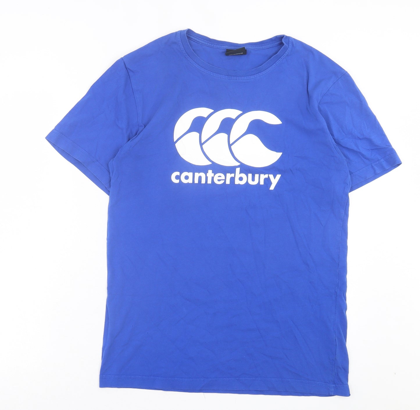 Canterbury Mens Blue Cotton T-Shirt Size S Crew Neck