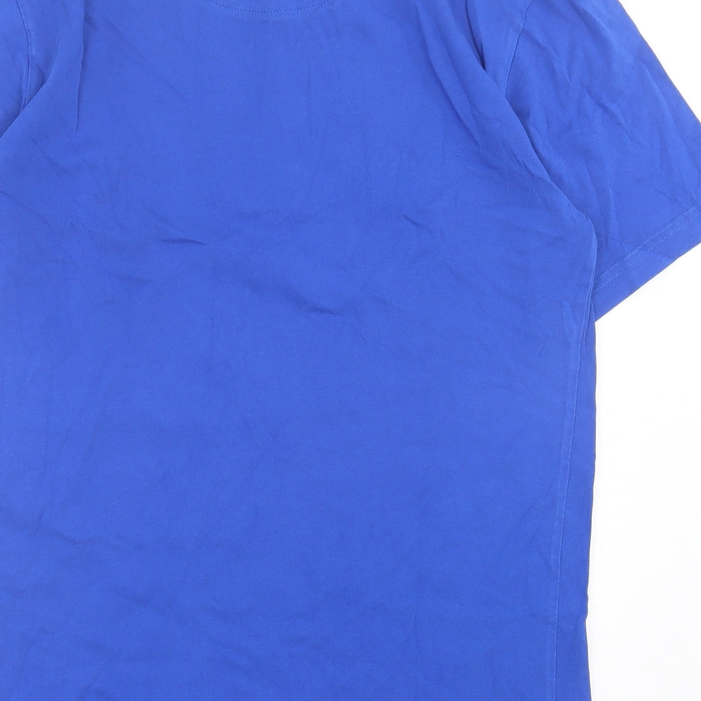 Canterbury Mens Blue Cotton T-Shirt Size S Crew Neck