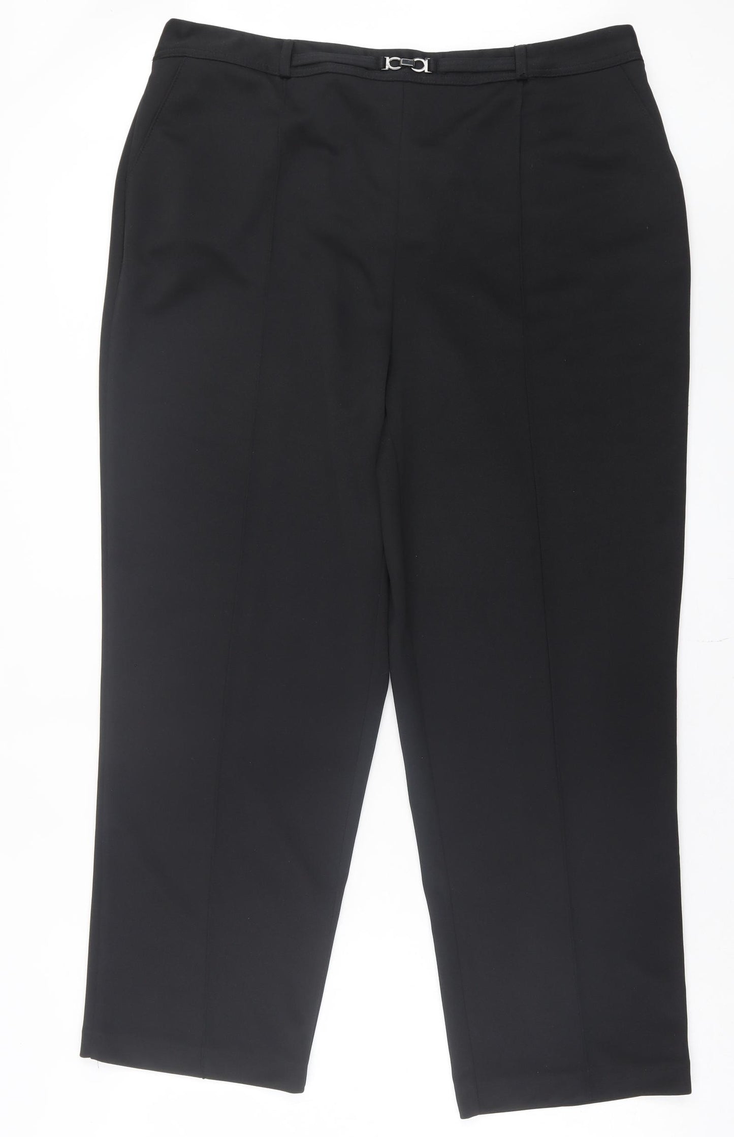 Bonmarch Womens Black Polyester Trousers Size 22 L30 in Regular
