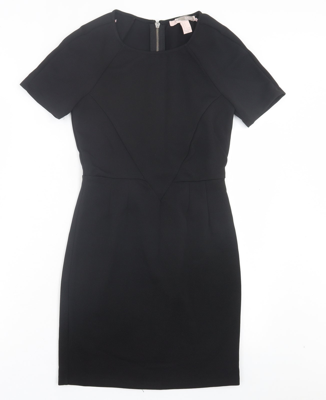 FOREVER 21 Womens Black Polyester Shift Size S Crew Neck Zip