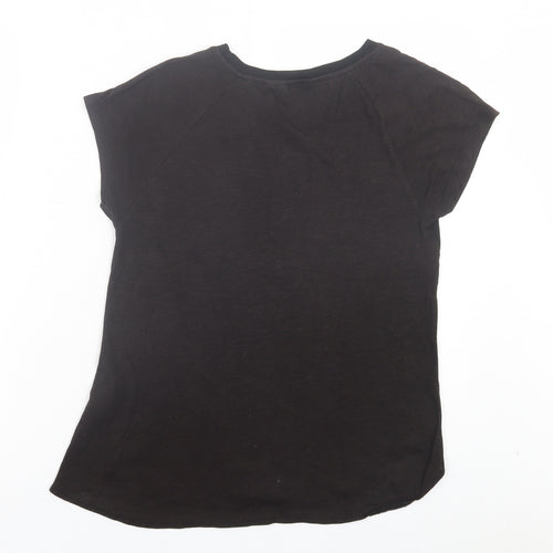 New Look Womens Brown Cotton Basic T-Shirt Size 8 Crew Neck