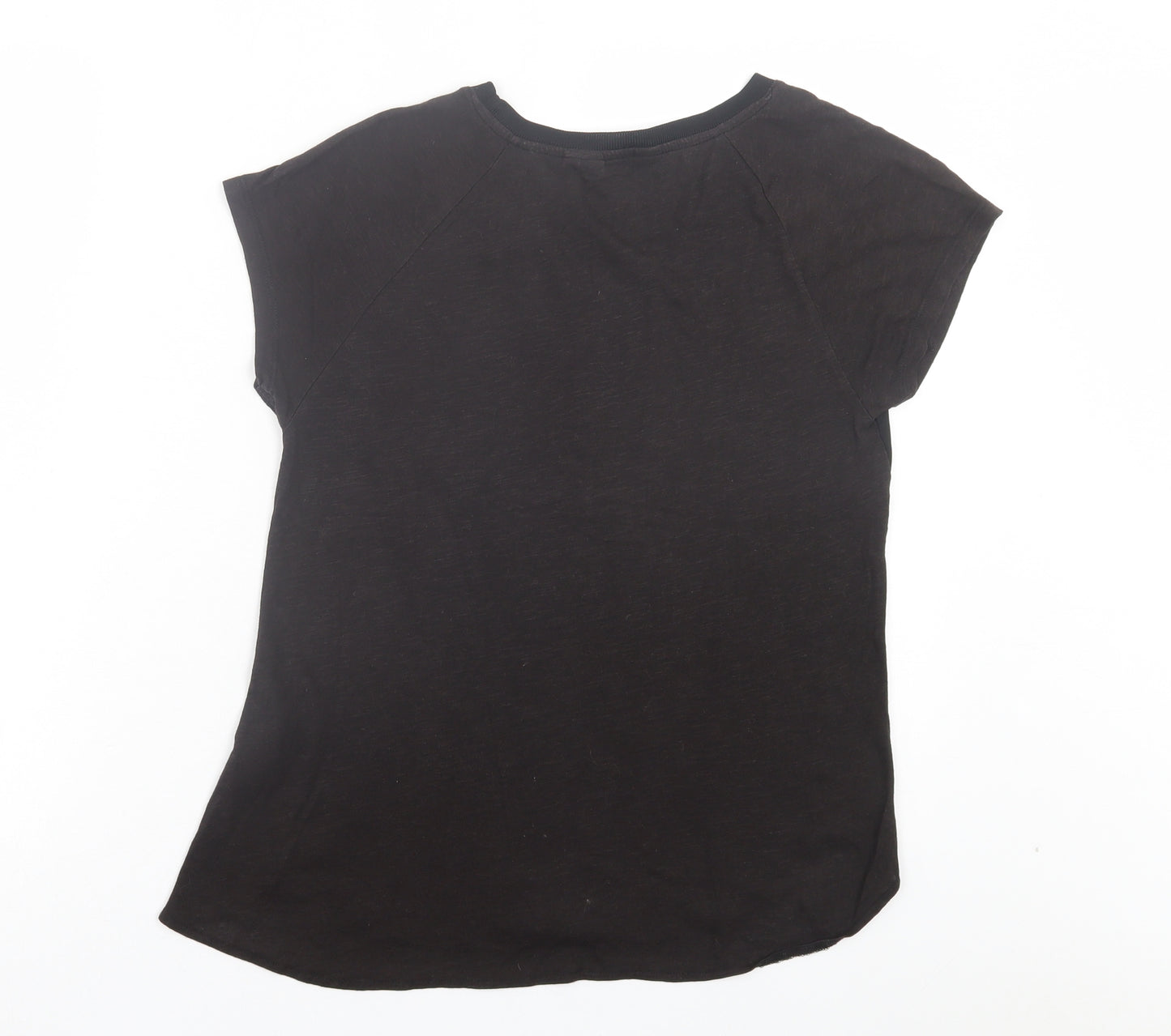 New Look Womens Brown Cotton Basic T-Shirt Size 8 Crew Neck