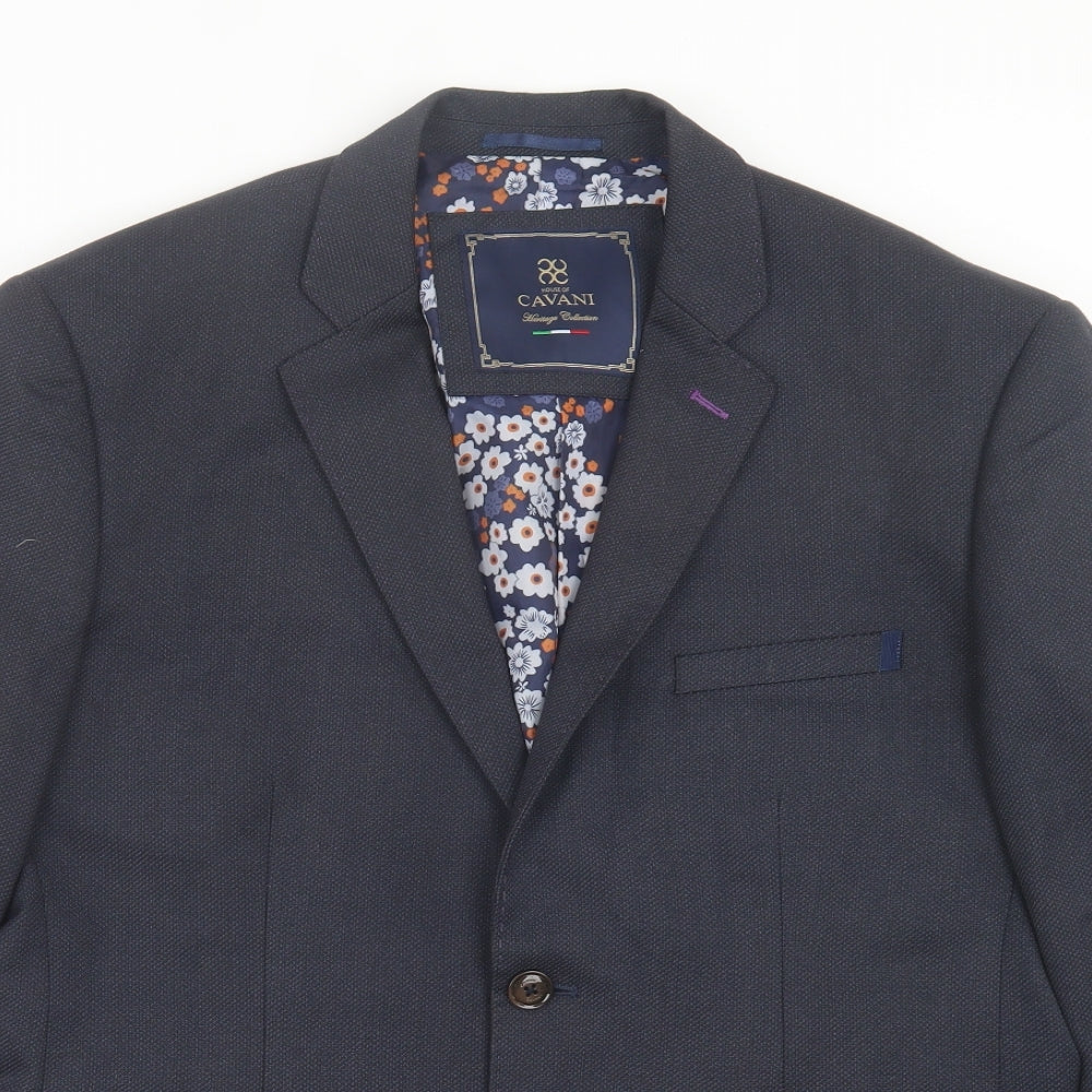 CAVANI Mens Blue Polyester Jacket Suit Jacket Size 42
