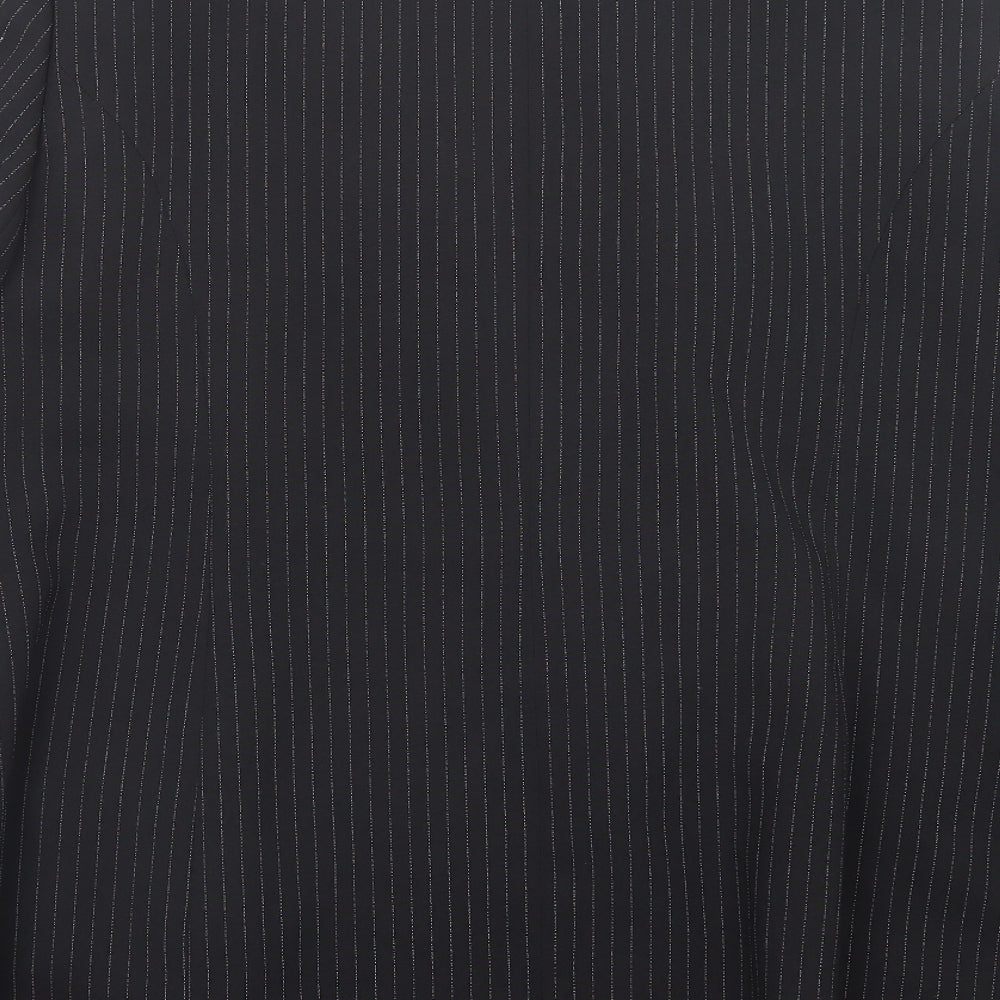 essence Womens Black Striped Jacket Blazer Size 22 Button
