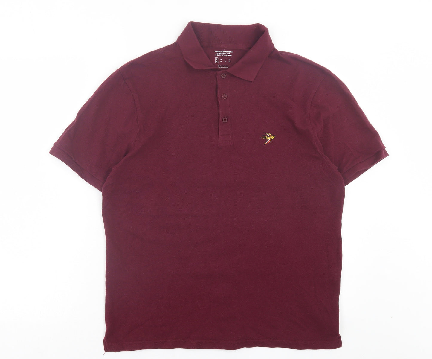 Urban Outfitters Mens Purple Cotton Polo Size S Collared Button