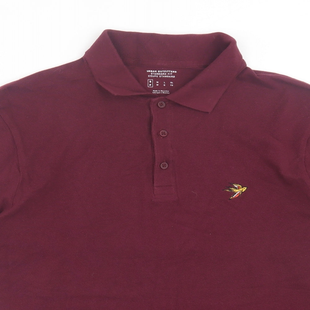 Urban Outfitters Mens Purple Cotton Polo Size S Collared Button