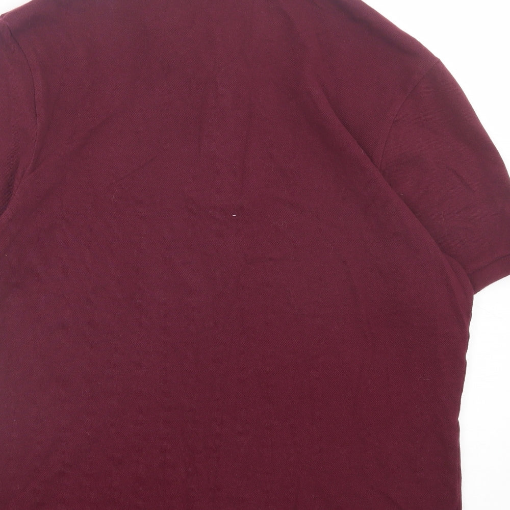 Urban Outfitters Mens Purple Cotton Polo Size S Collared Button
