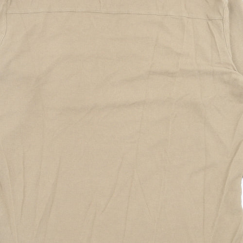 Zara Mens Brown Cotton T-Shirt Size L Crew Neck - Pocket Detail
