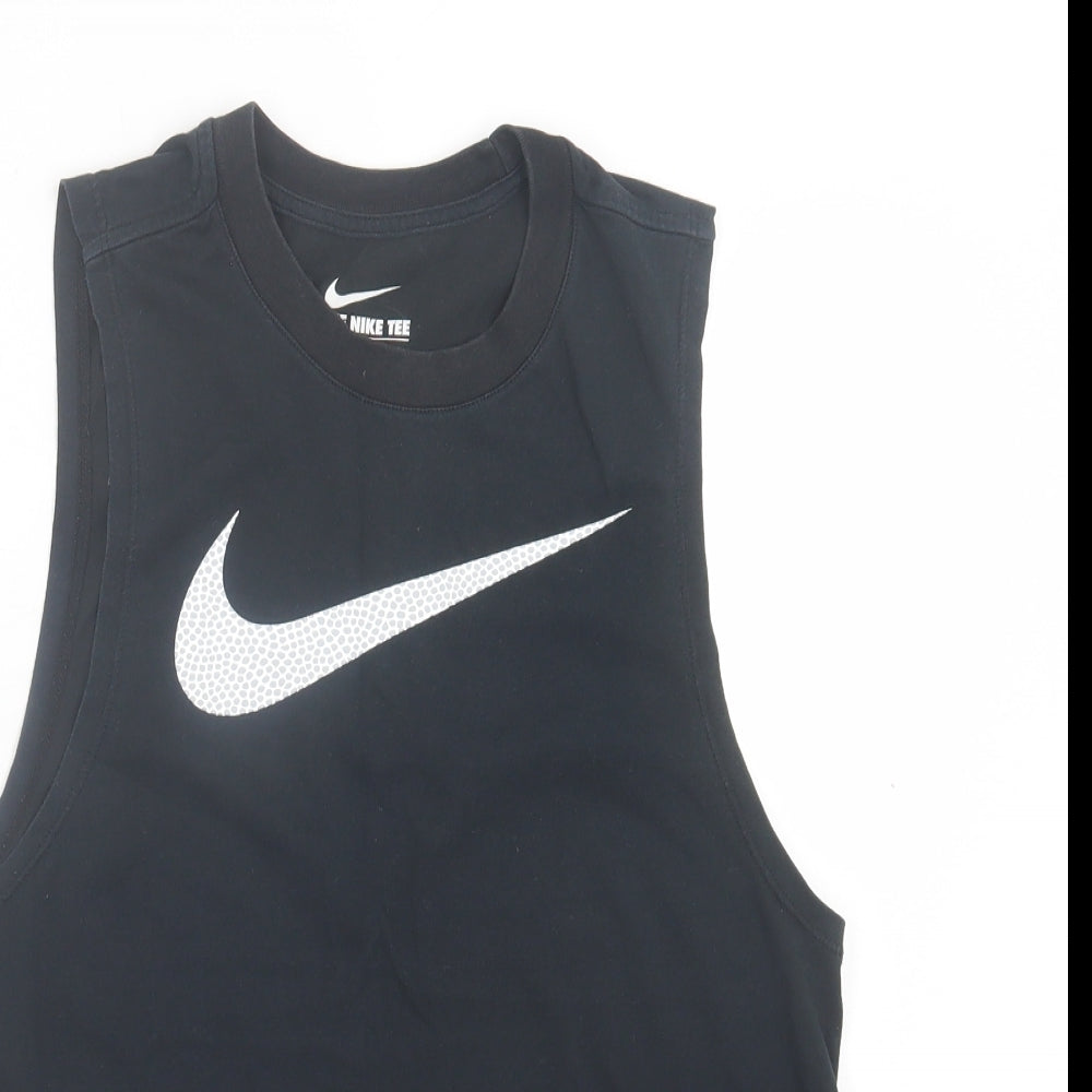 Nike Mens Black Cotton Basic Tank Size XS Crew Neck Pullover