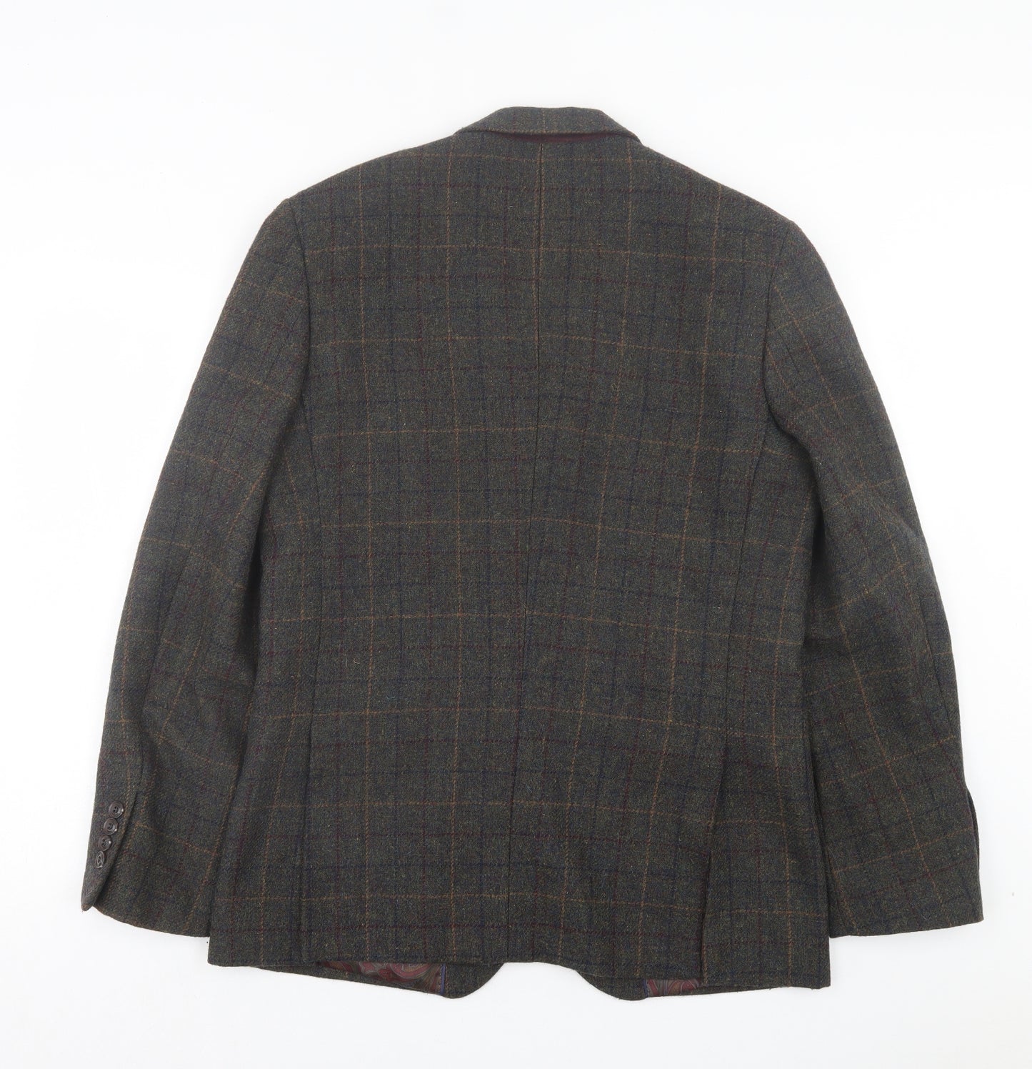 Cedar Wood State Mens Green Plaid Polyester Jacket Suit Jacket Size 40