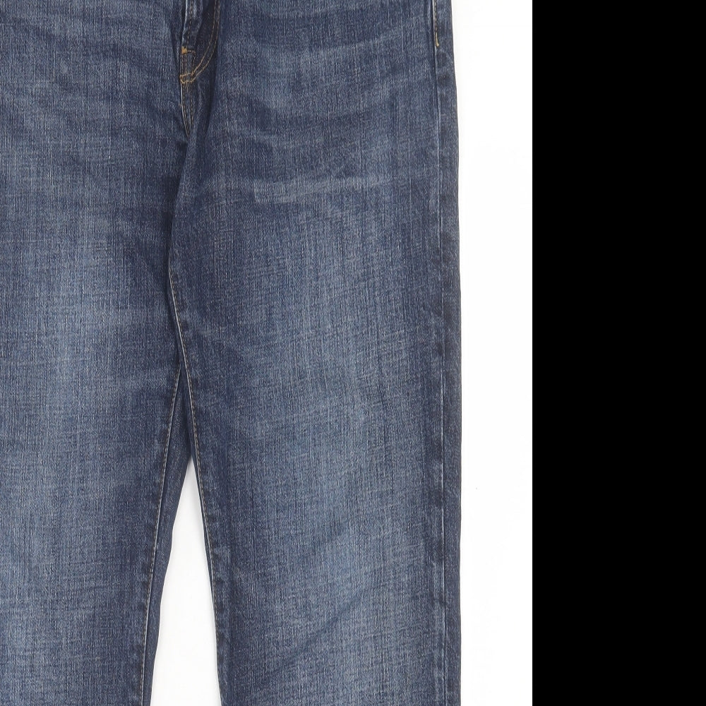 Gap Mens Blue Cotton Straight Jeans Size 34 in L30 in Regular Button