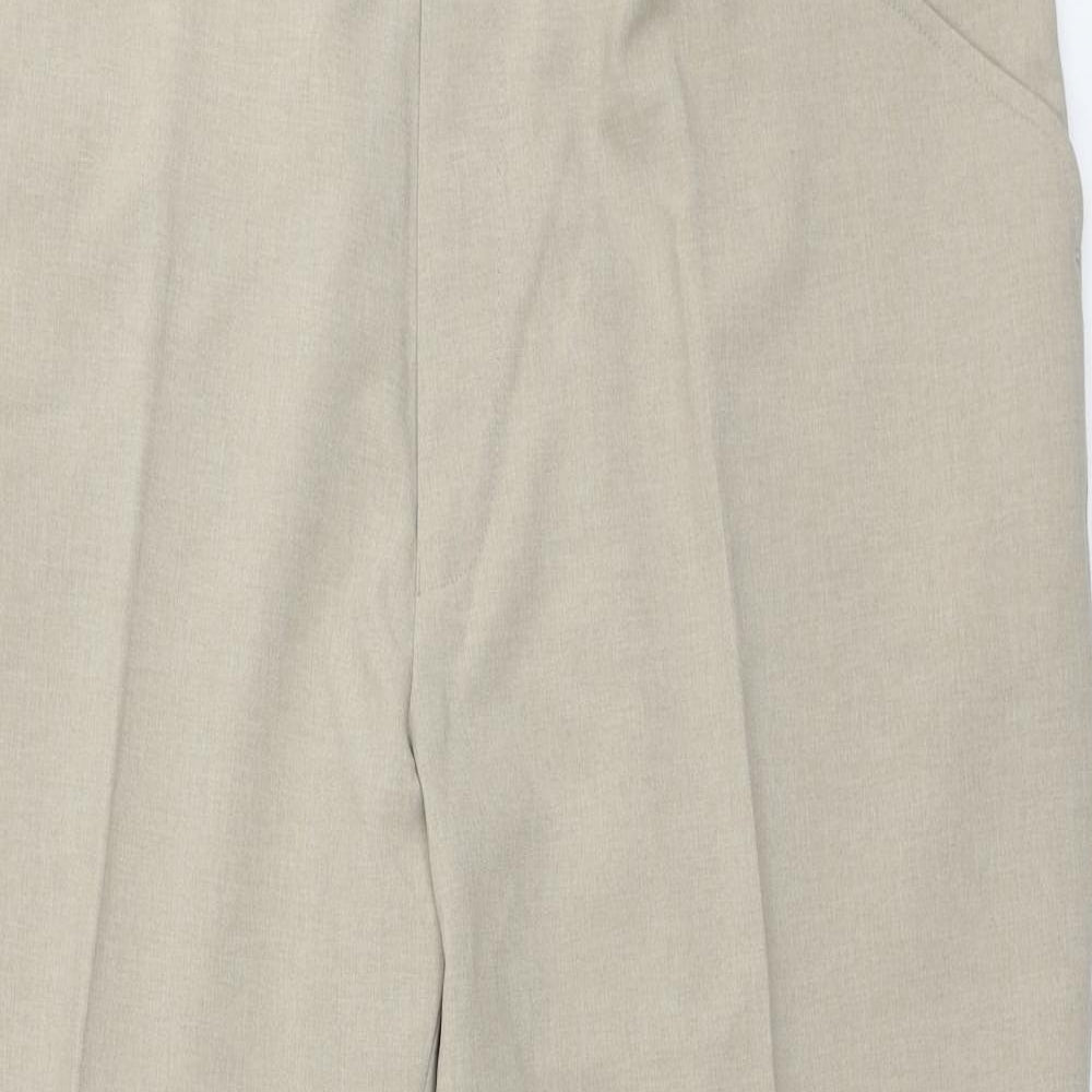 Farah Mens Beige Polyester Chino Trousers Size 42 in L27 in Regular Button