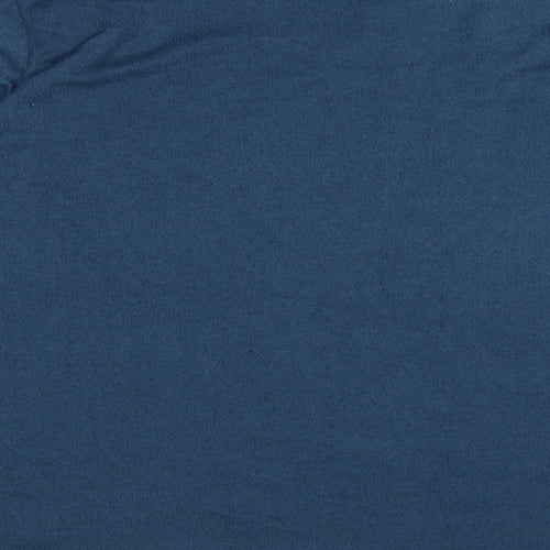 Nutmeg Womens Blue Polyester Basic Blouse Size 16 Square Neck