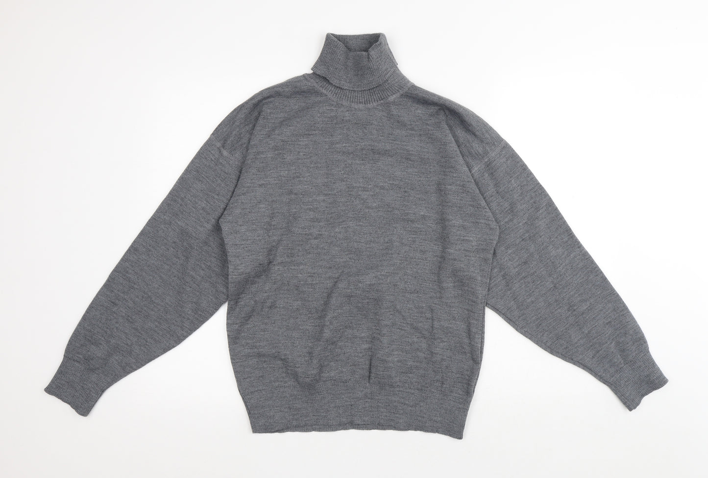 C&A Womens Grey Roll Neck Polyethylene Pullover Jumper Size S