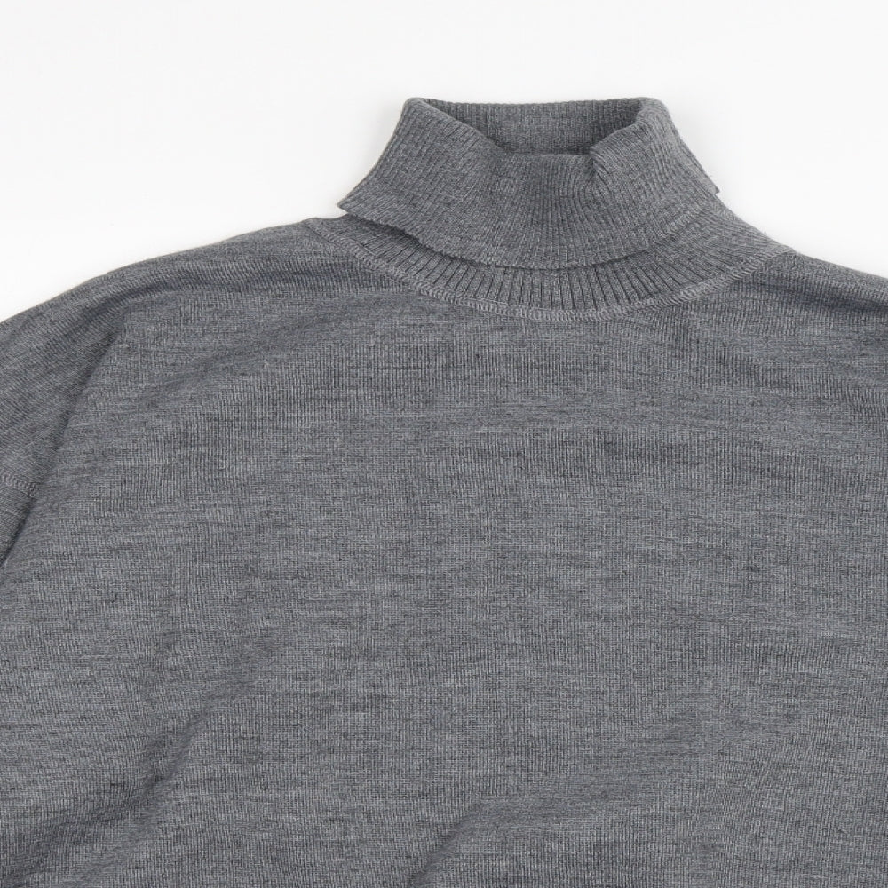 C&A Womens Grey Roll Neck Polyethylene Pullover Jumper Size S
