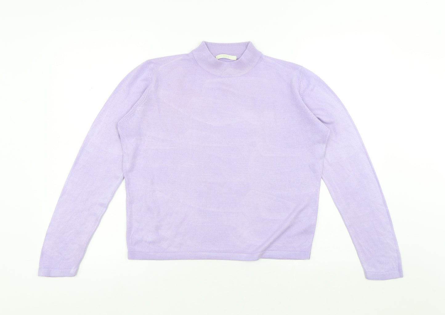 Marks and Spencer Womens Purple High Neck Acrylic Pullover Jumper Size 12