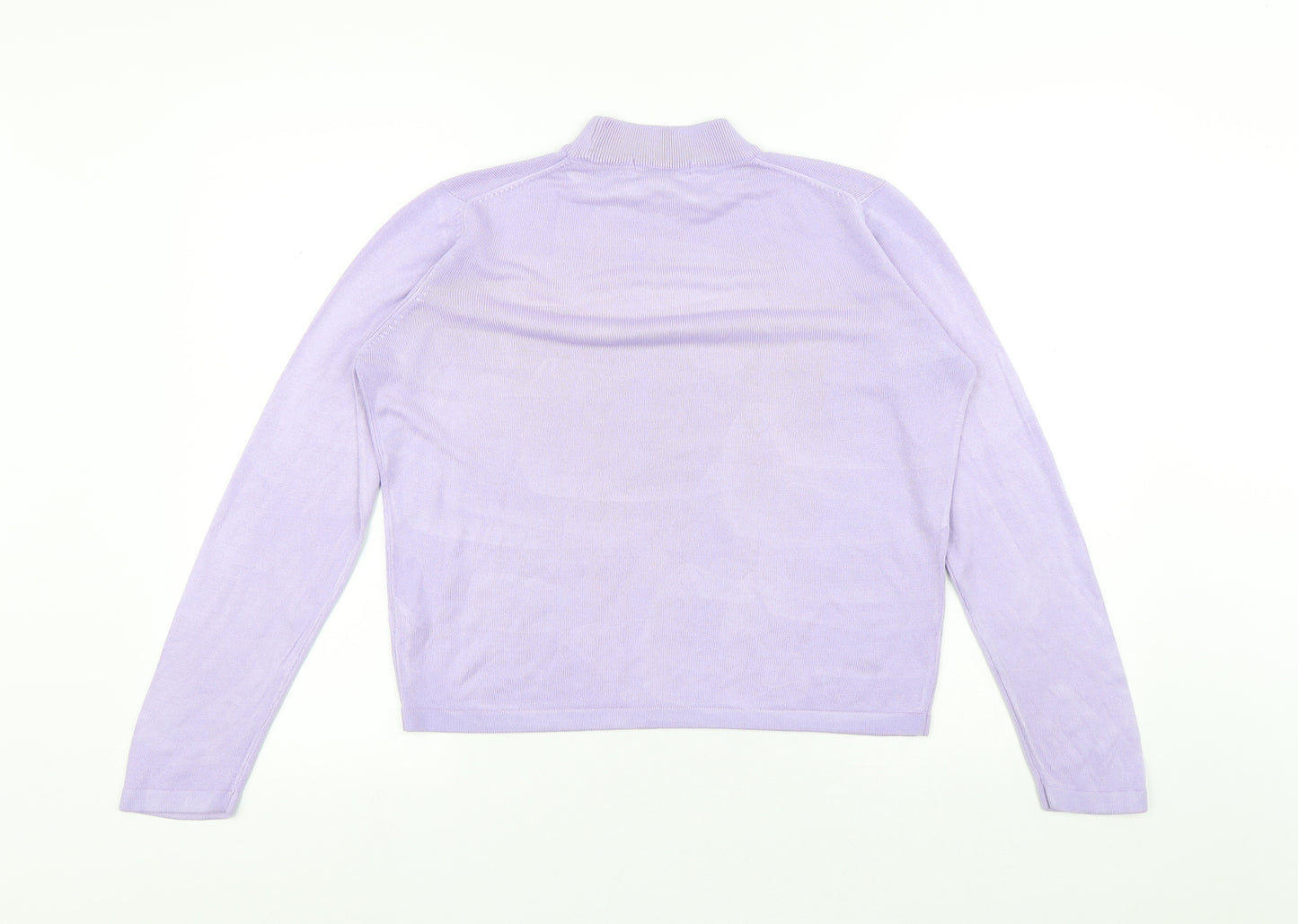 Marks and Spencer Womens Purple High Neck Acrylic Pullover Jumper Size 12