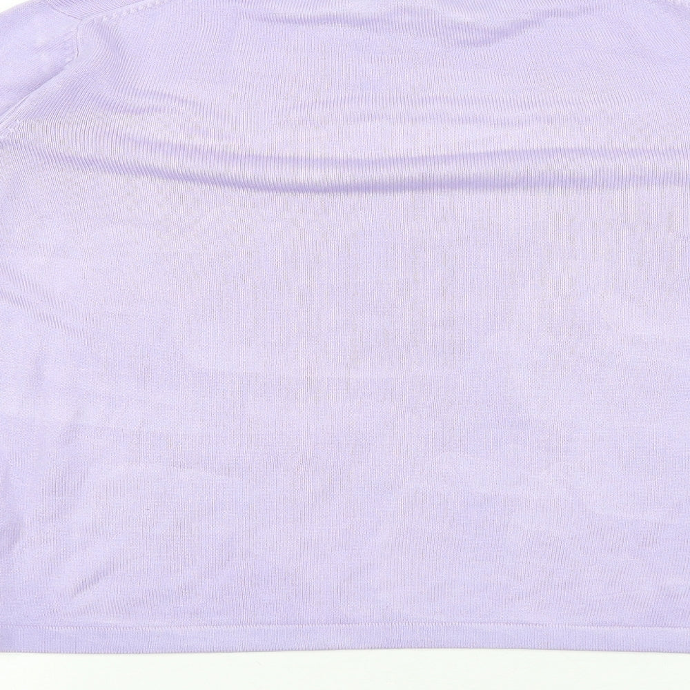 Marks and Spencer Womens Purple High Neck Acrylic Pullover Jumper Size 12