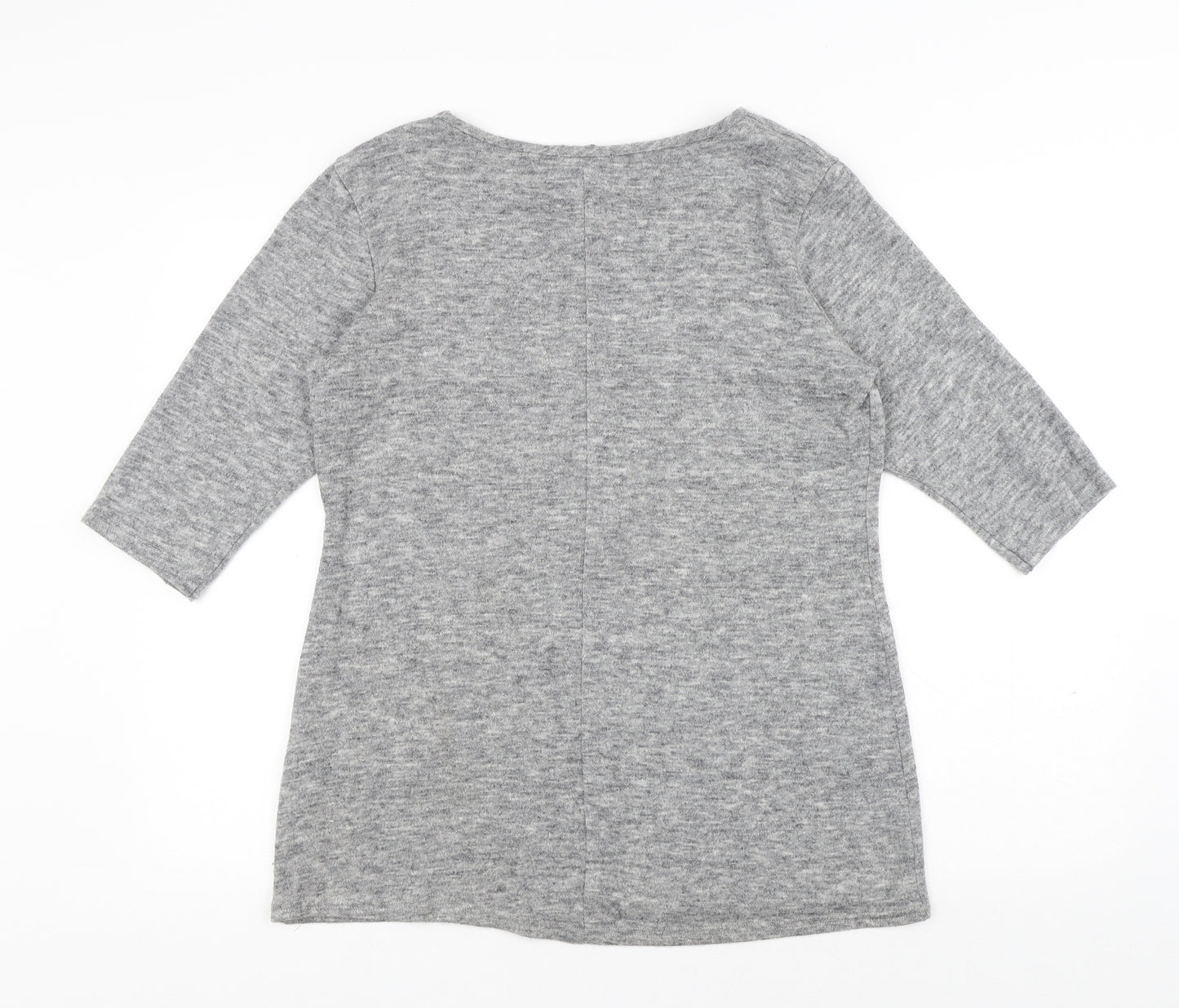 Store Twenty One Womens Grey Acrylic Basic T-Shirt Size 16 Round Neck