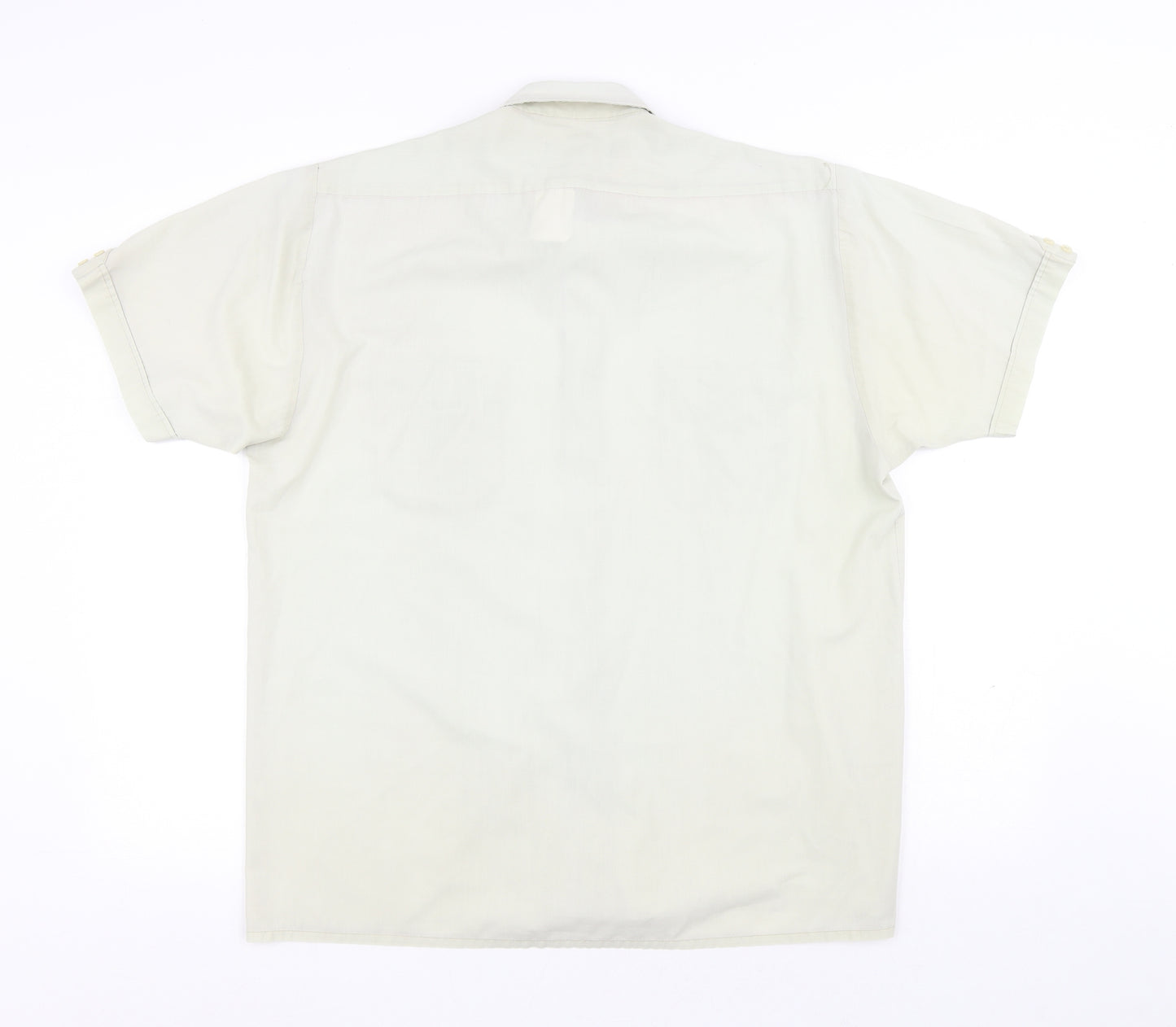 Hudson & Follett Mens Beige Polyester Button-Up Size L Collared Button