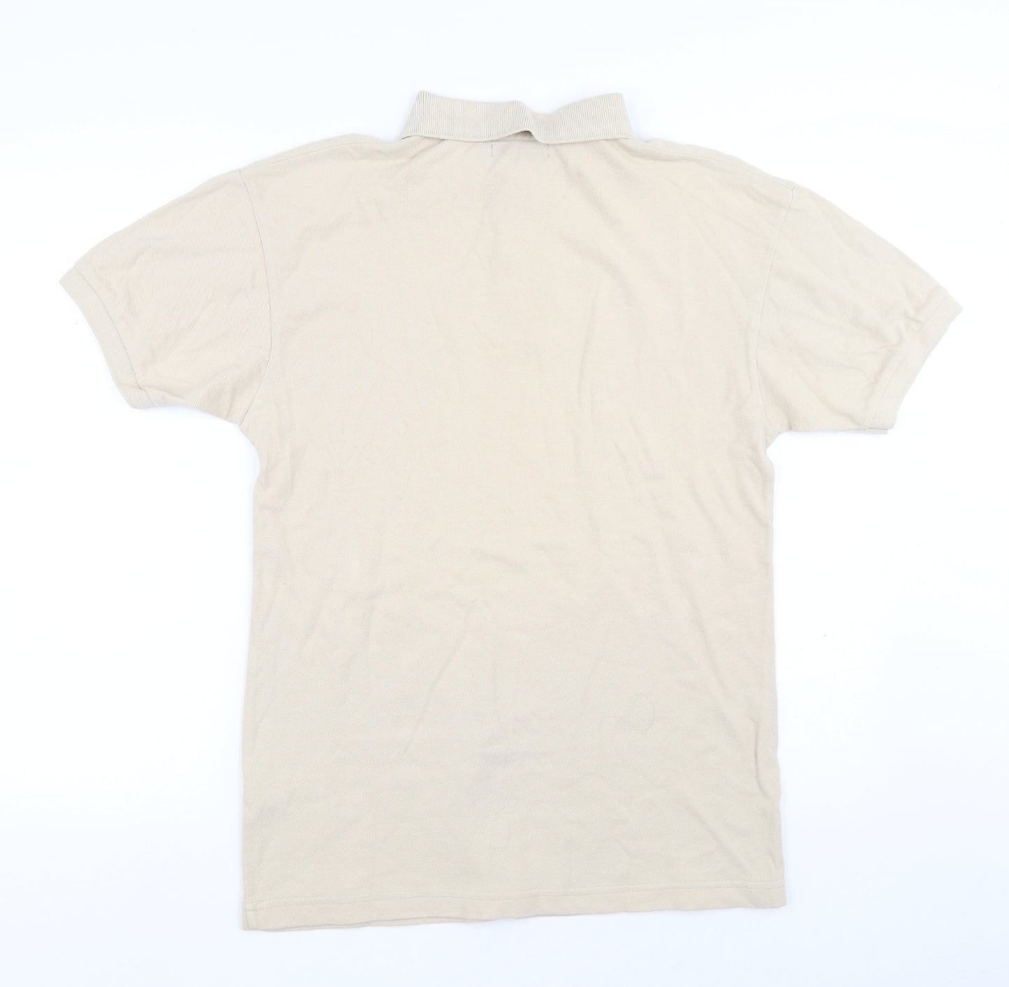 Armando Mens Beige Cotton Polo Size S Collared Button