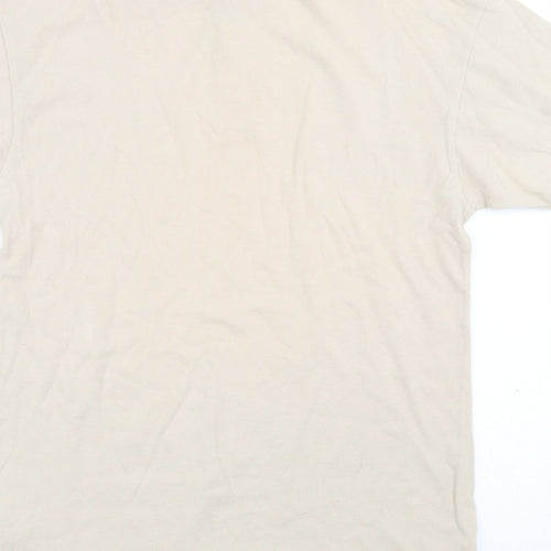 Armando Mens Beige Cotton Polo Size S Collared Button