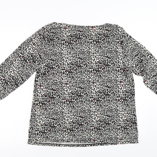 Marks and Spencer Womens Multicoloured Animal Print Viscose Basic T-Shirt Size 18 Square Neck - Leopard Print