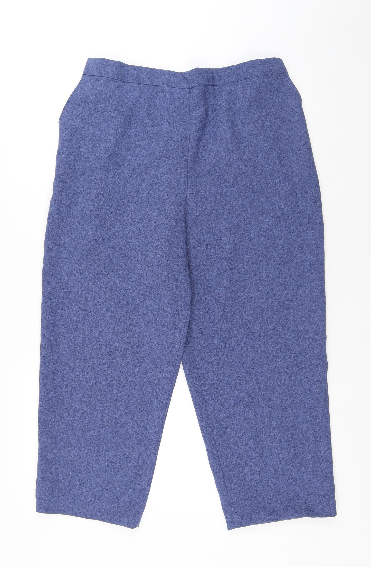 Emma Collection Womens Blue Polyester Cropped Trousers Size 34 in L25 in Regular